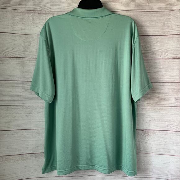 Haggar Cool 18 Tec Green Polo Shirt Stretch Comfort Quick Dry Size XL - Picture 5 of 14